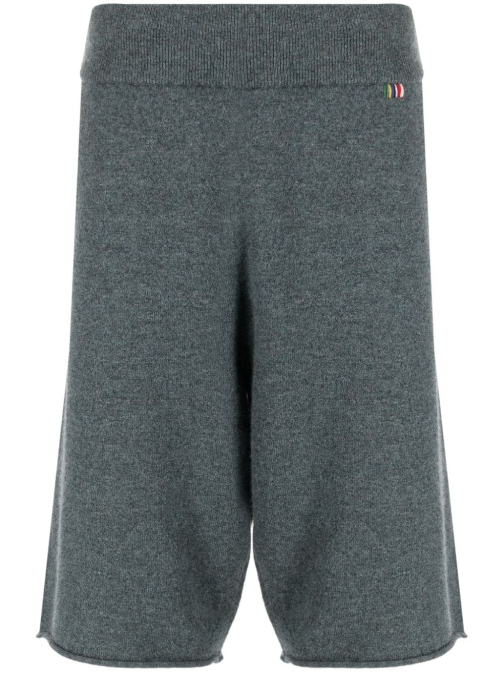 elasticated-waist cashmere-blend track shorts - 1