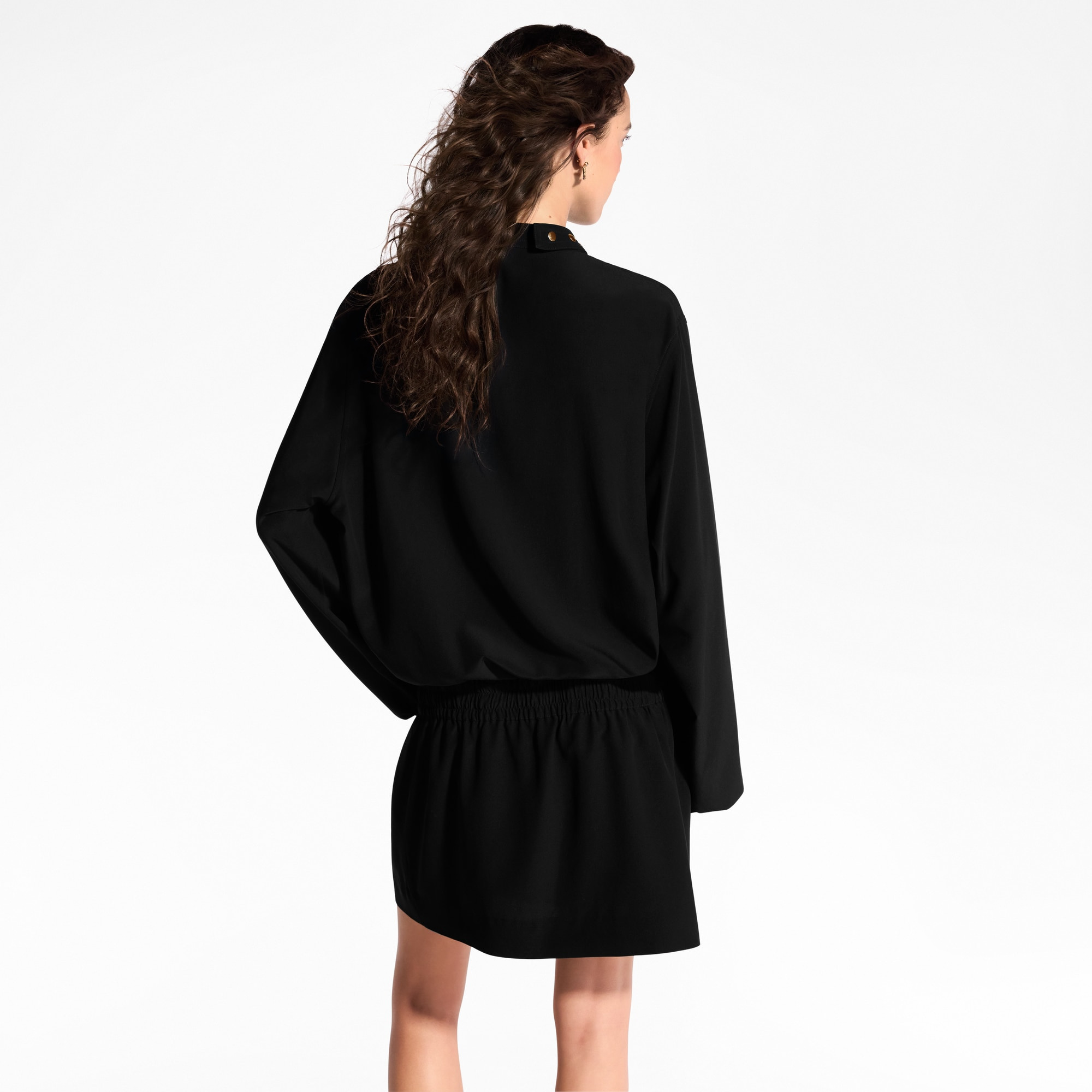 Long-Sleeved Lavallière Dress - 5