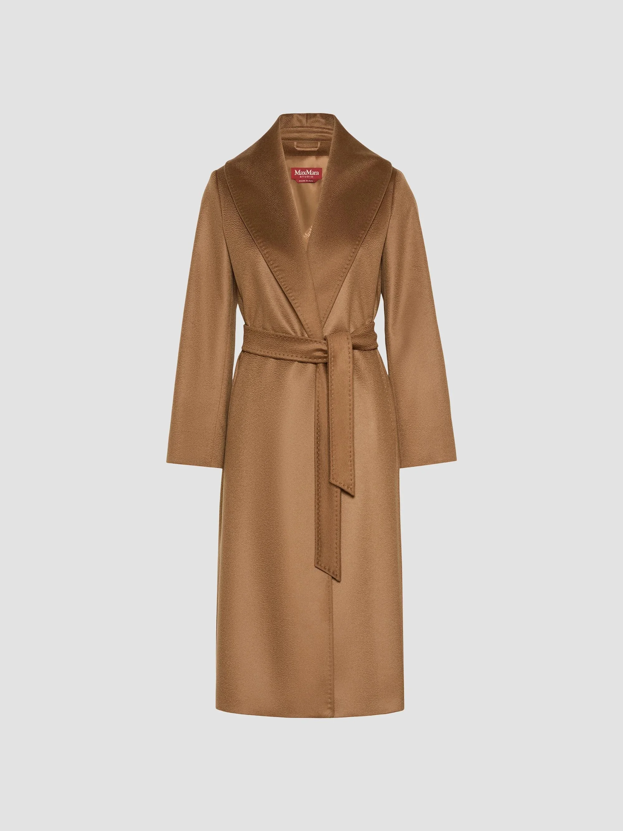 Women's Long Cashmere Robe Coat - Tobacco - 1