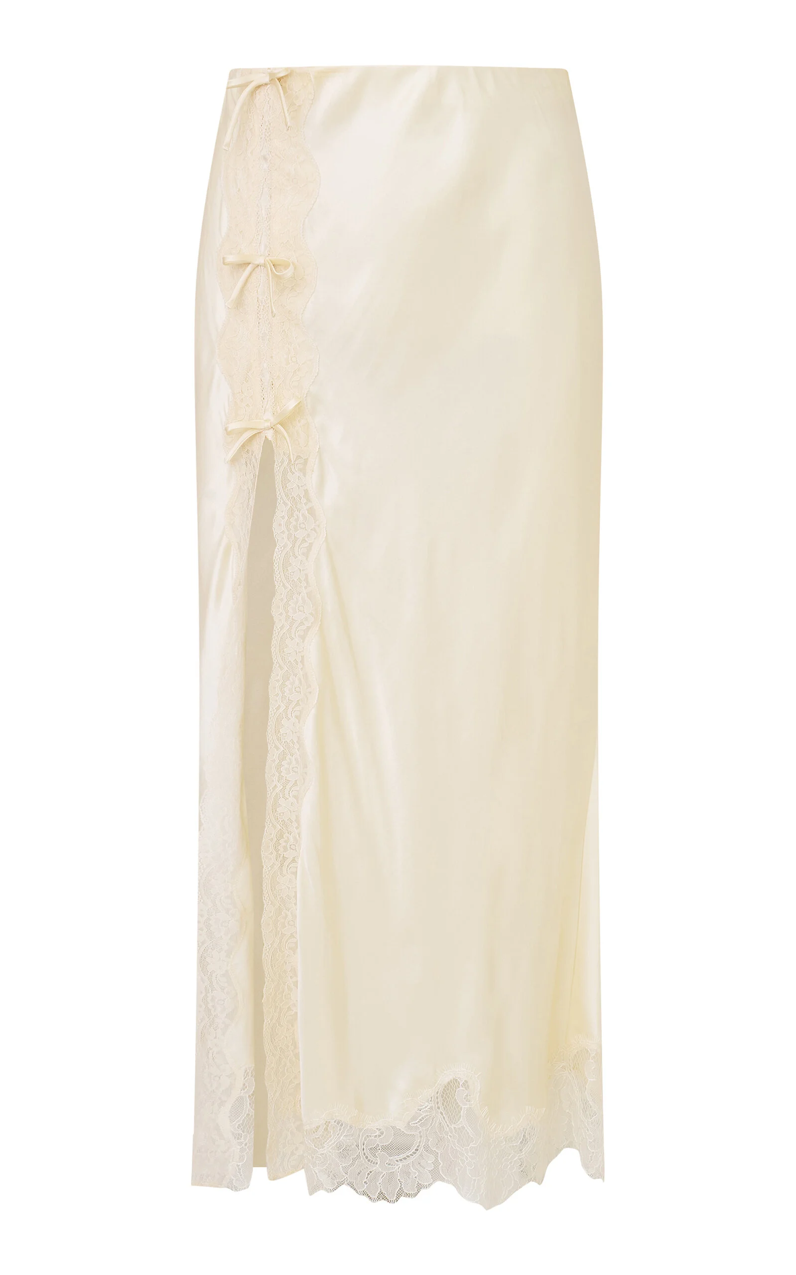 Calder Silk-Blend Midi Skirt ivory - 1