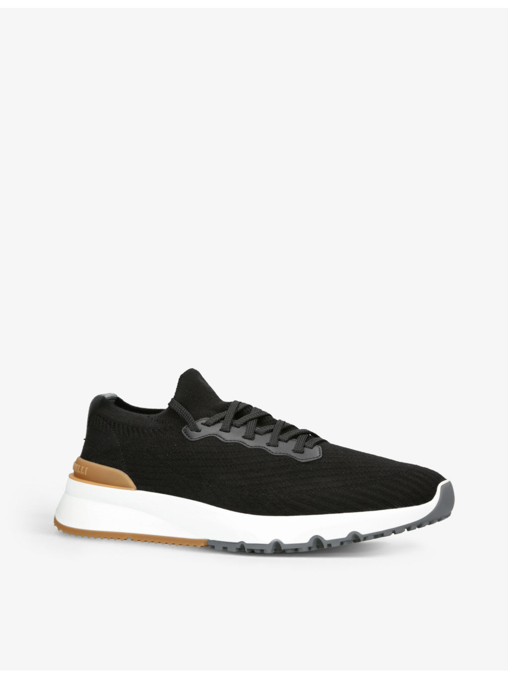 Logo-detail low-top cotton-knit trainers - 3