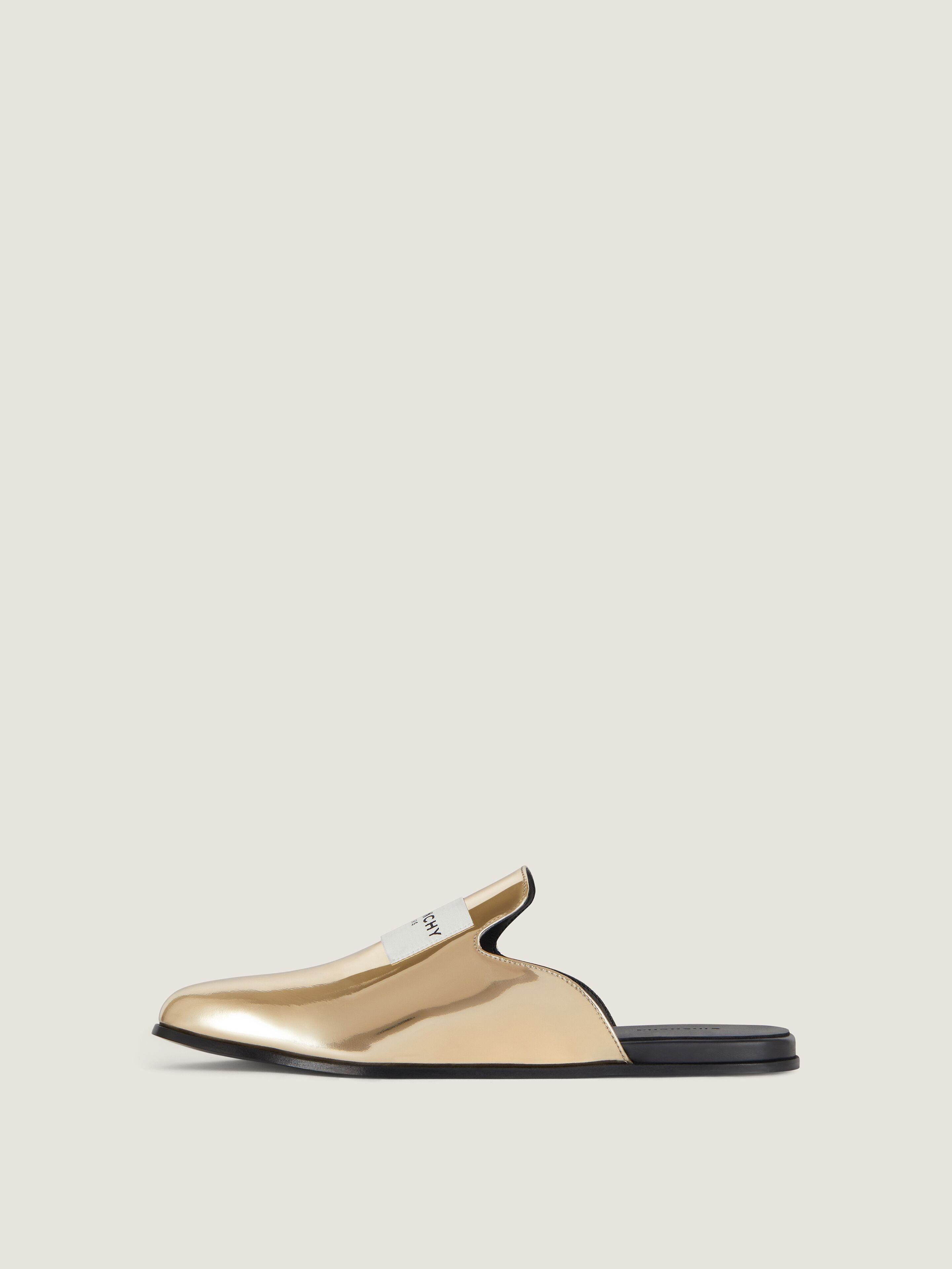 LABEL FLAT MULES IN MIRROR EFFECT LEATHER - 3