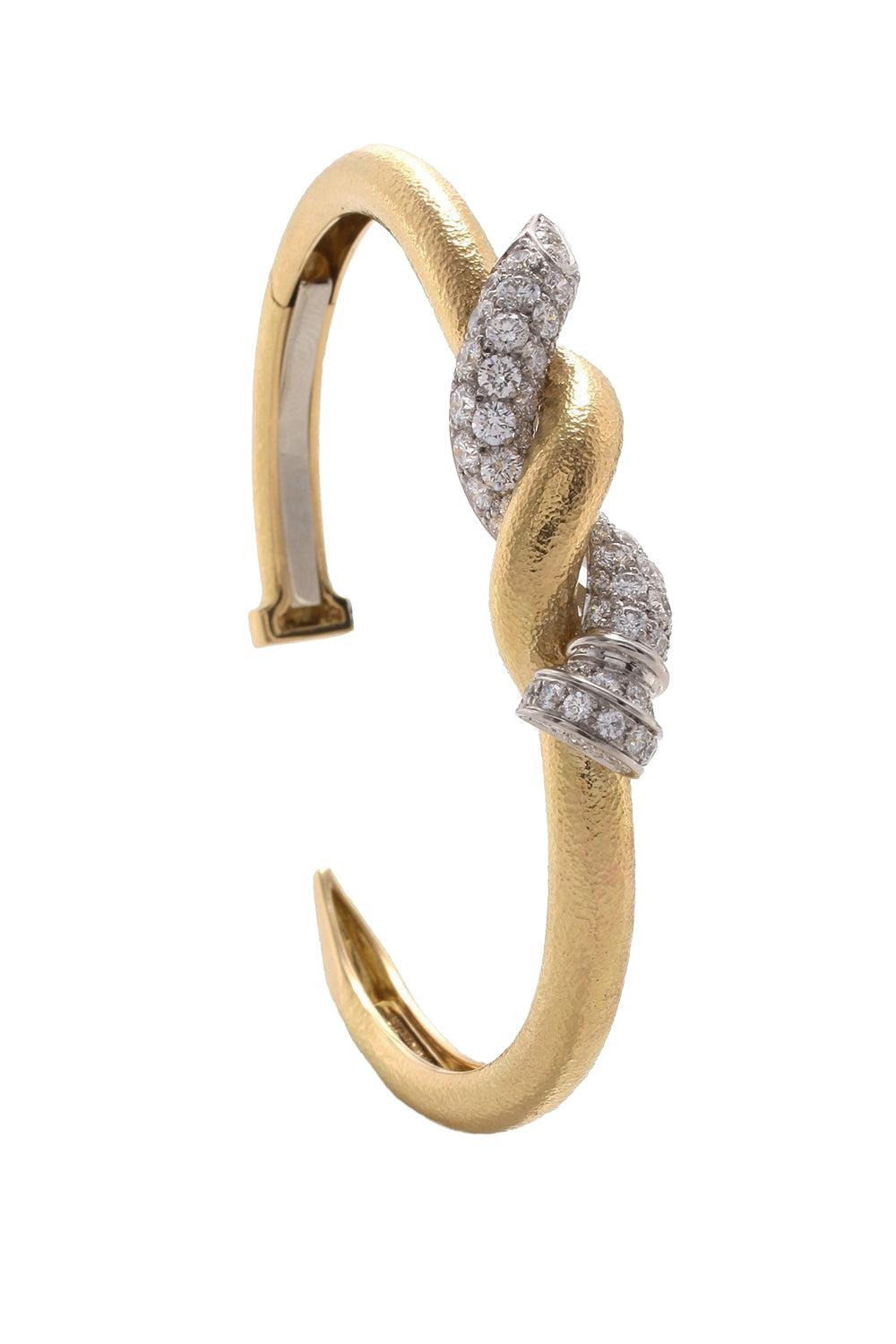 Two Tone Twisted Diamond Nail Cuff - 1