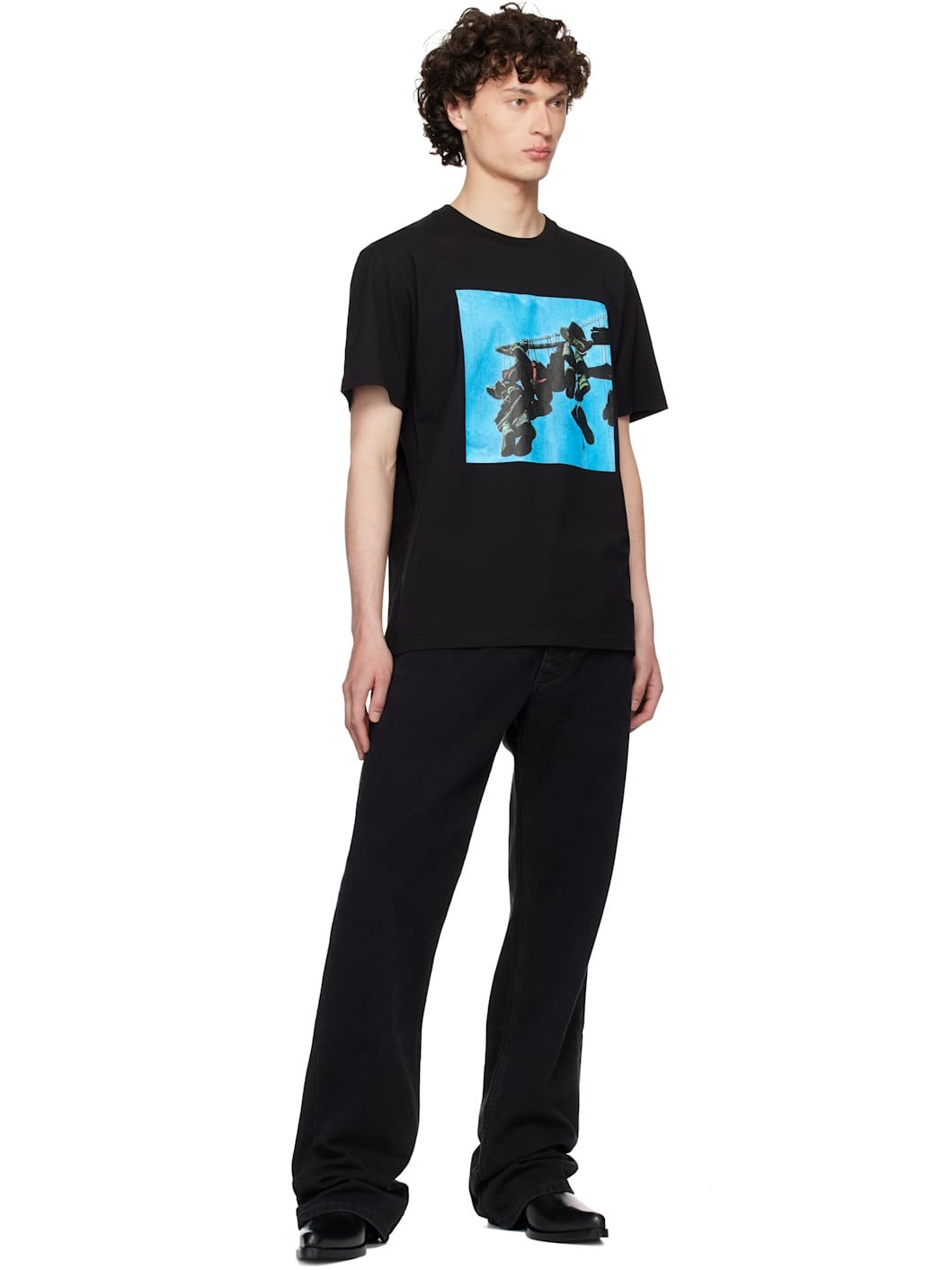 Black Sneaker Print T-shirt - 4