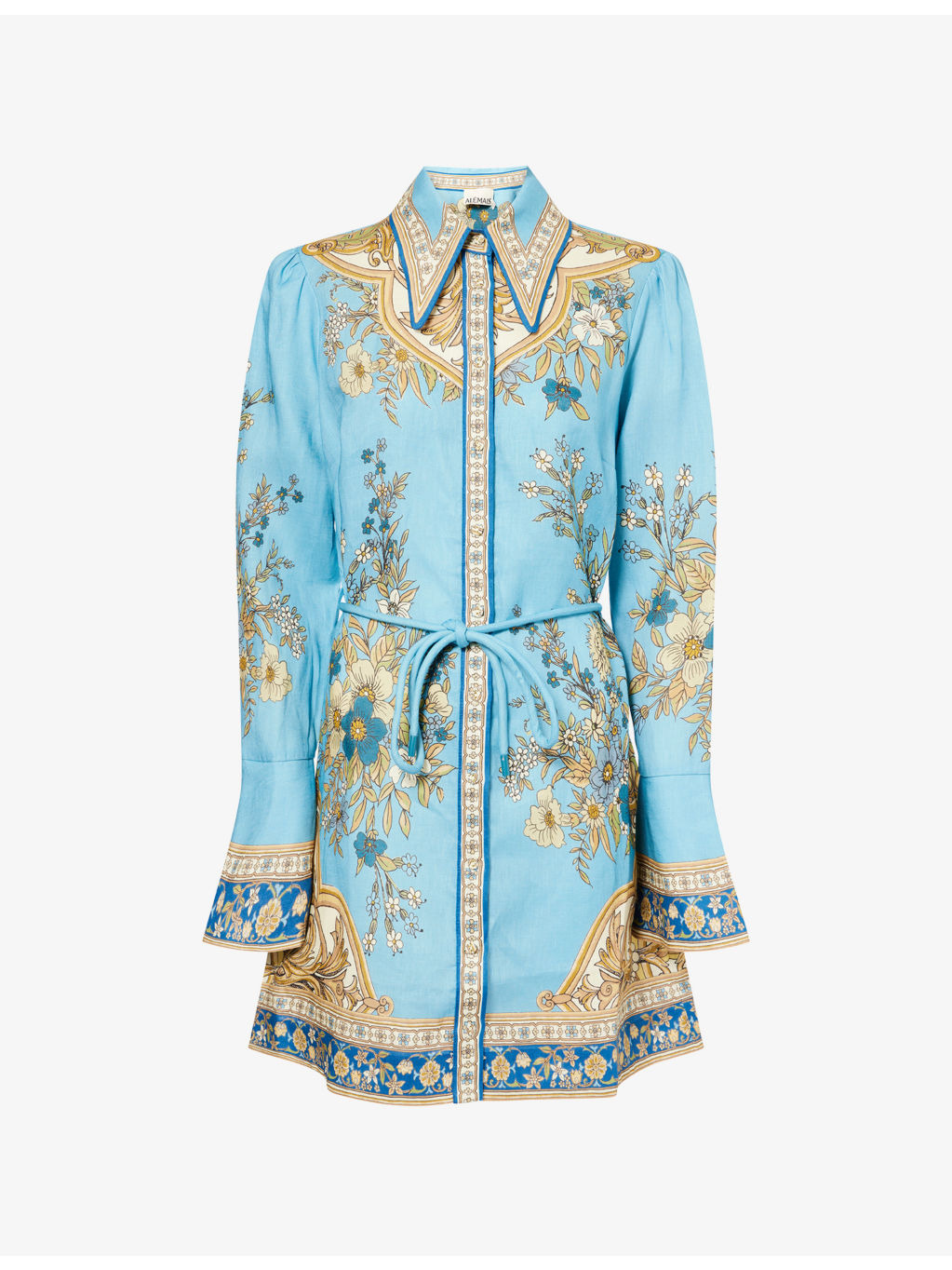 Cassie Floral Flax Mini Dress - 1