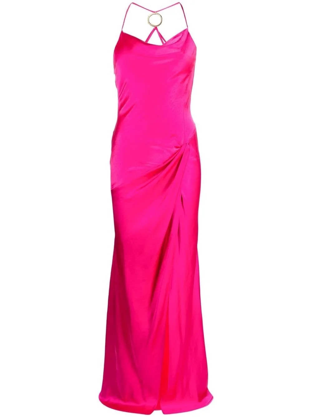 cowl-neck satin gown - 1