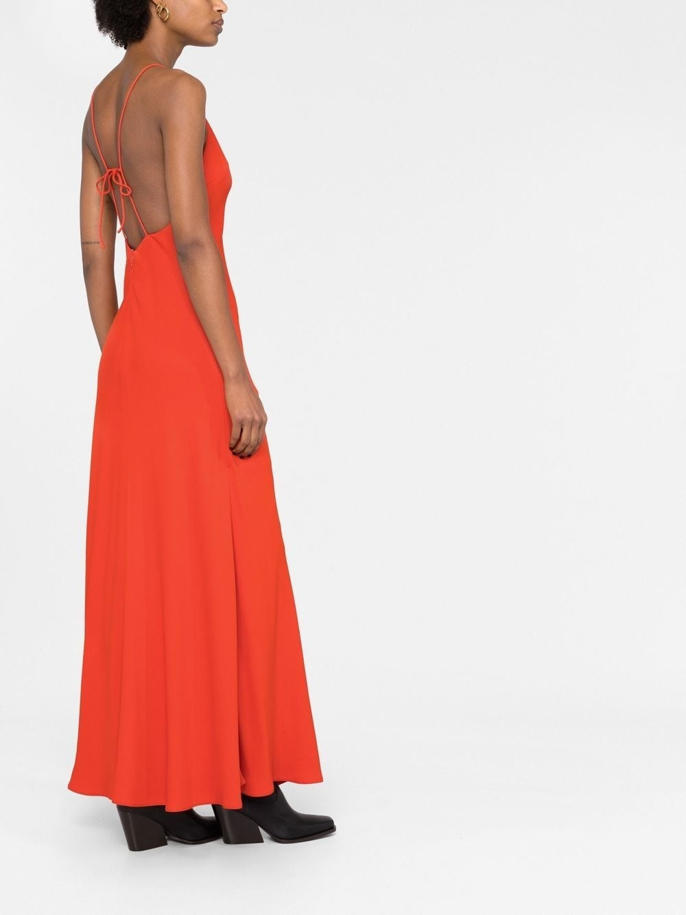 V-neck floor-length dress - 4