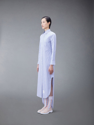 Thom Browne logo-patch striped maxi shirtdress outlook