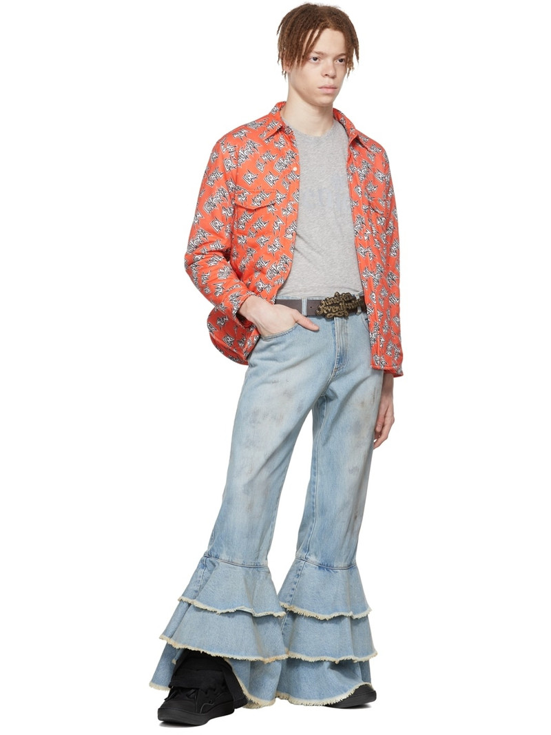 ERL Logo-Print Padded Cotton Overshirt outlook