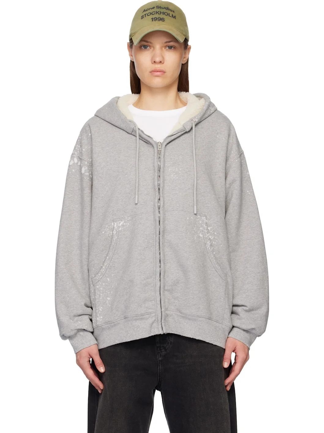 Gray Zipped Hoodie - 1