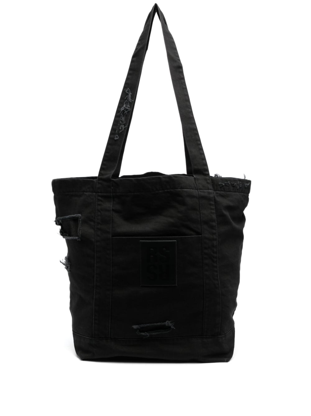 logo-patch distressed-effect tote - 1