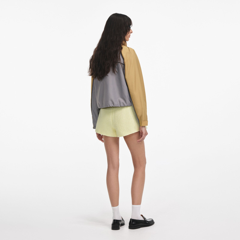 self-portrait Grey Nylon Cropped Windbreaker outlook