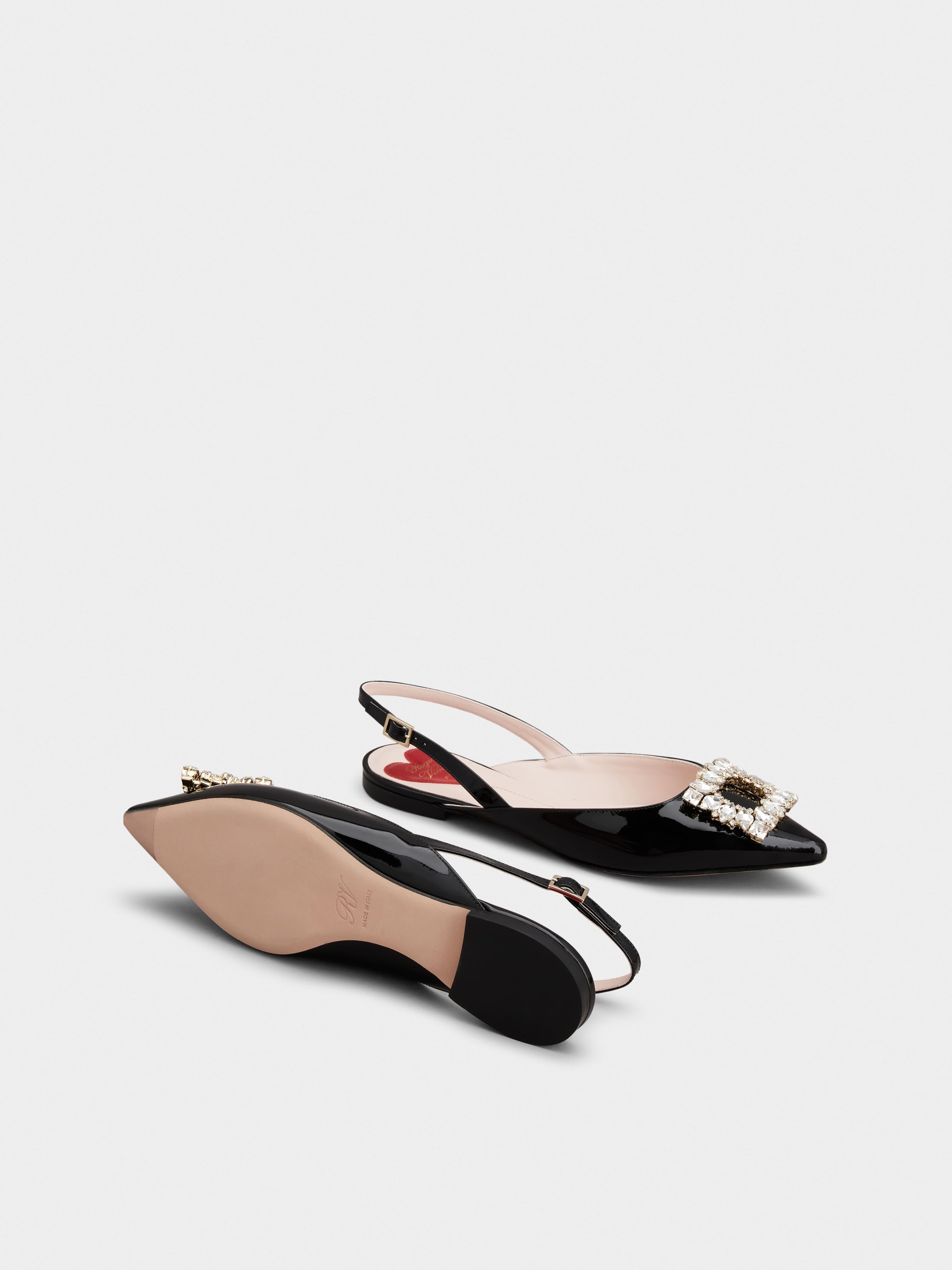 Strass Buckle Slingback Ballerinas in Patent Leather - 5