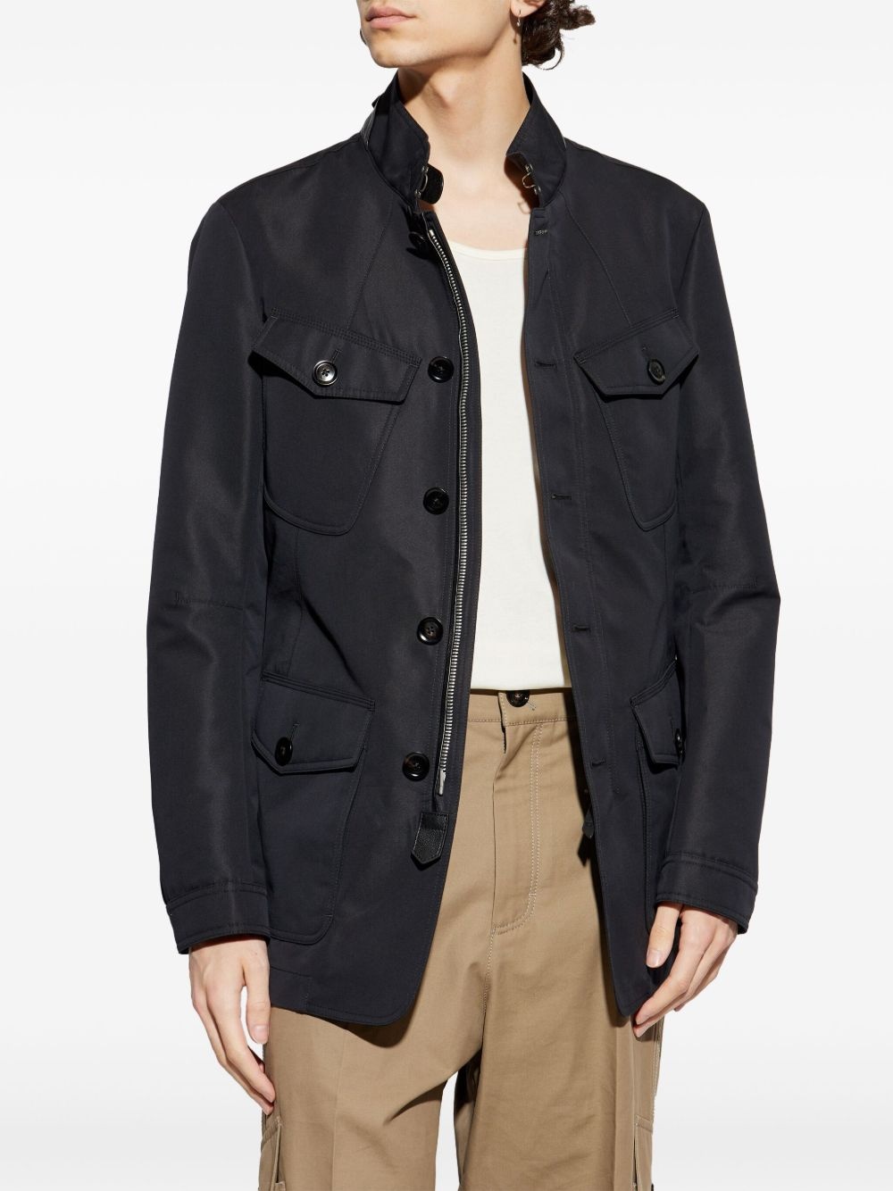 stand collar jacket - 3