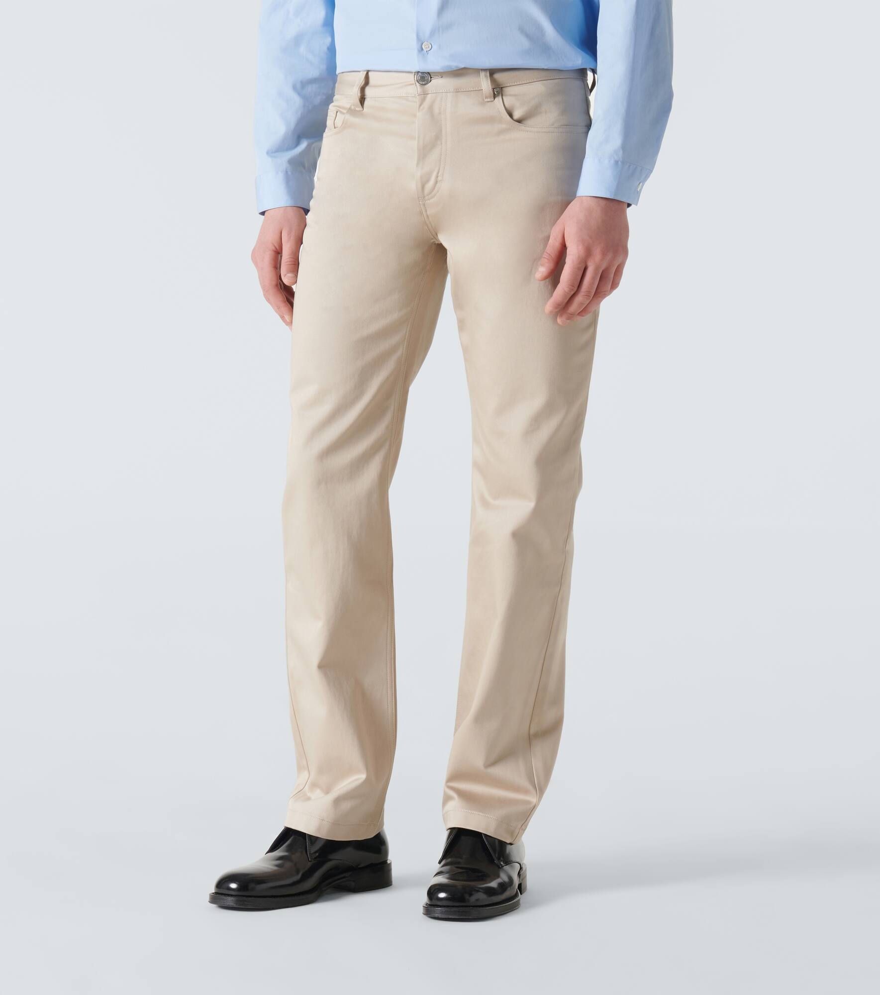 Cotton satin straight pants - 3