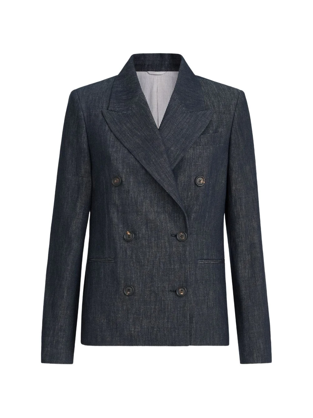 cotton denim-effect twill blazer with monili - 1