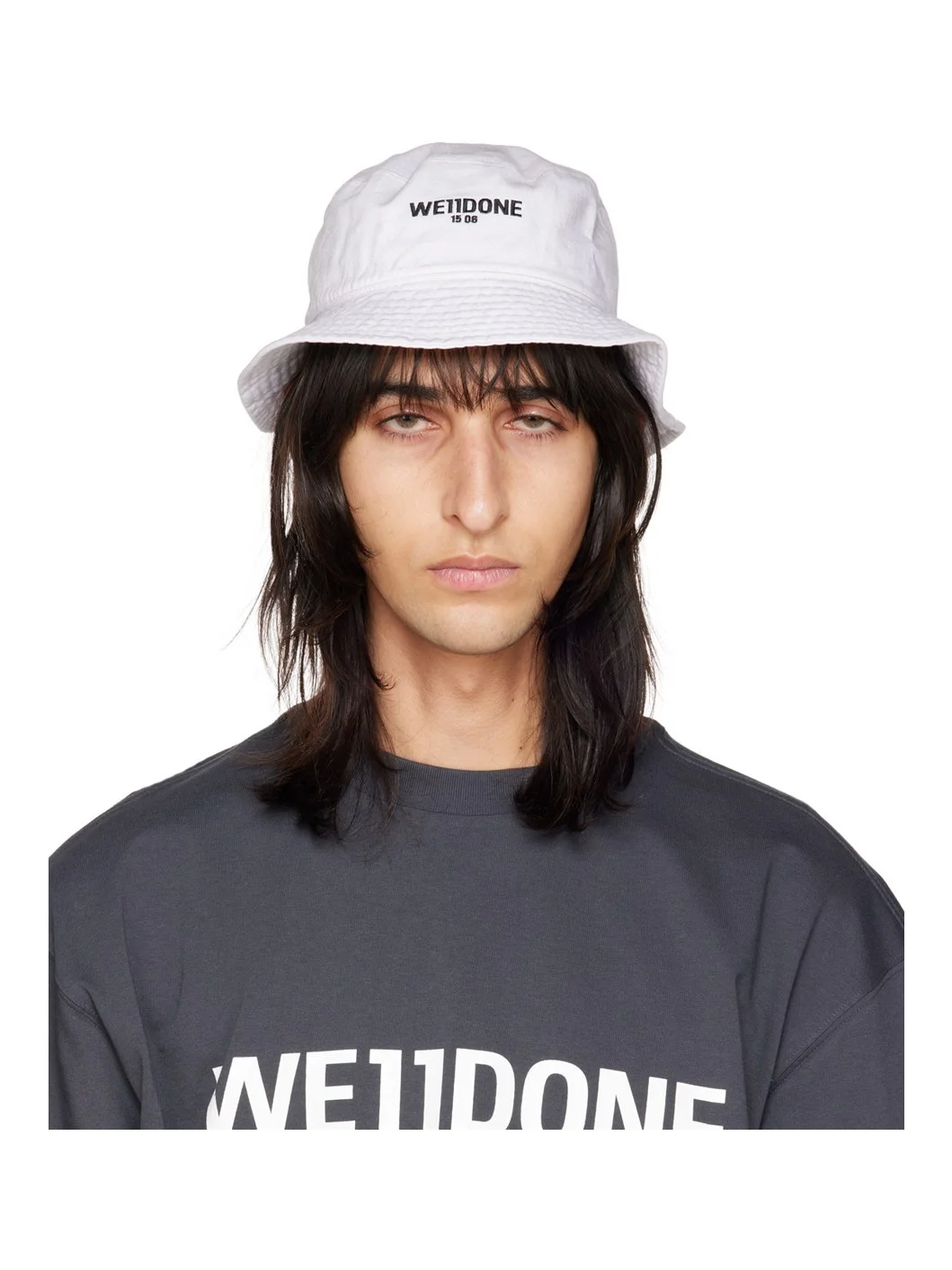 White Logo Bucket Hat - 1