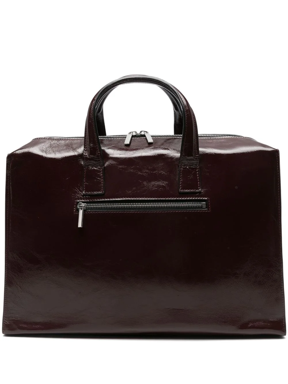 leather top-handle tote bag - 1