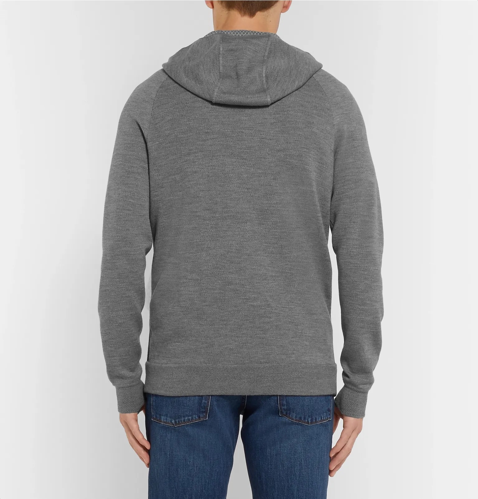 Mélange Virgin Wool-Blend Zip-Up Hoodie - 5