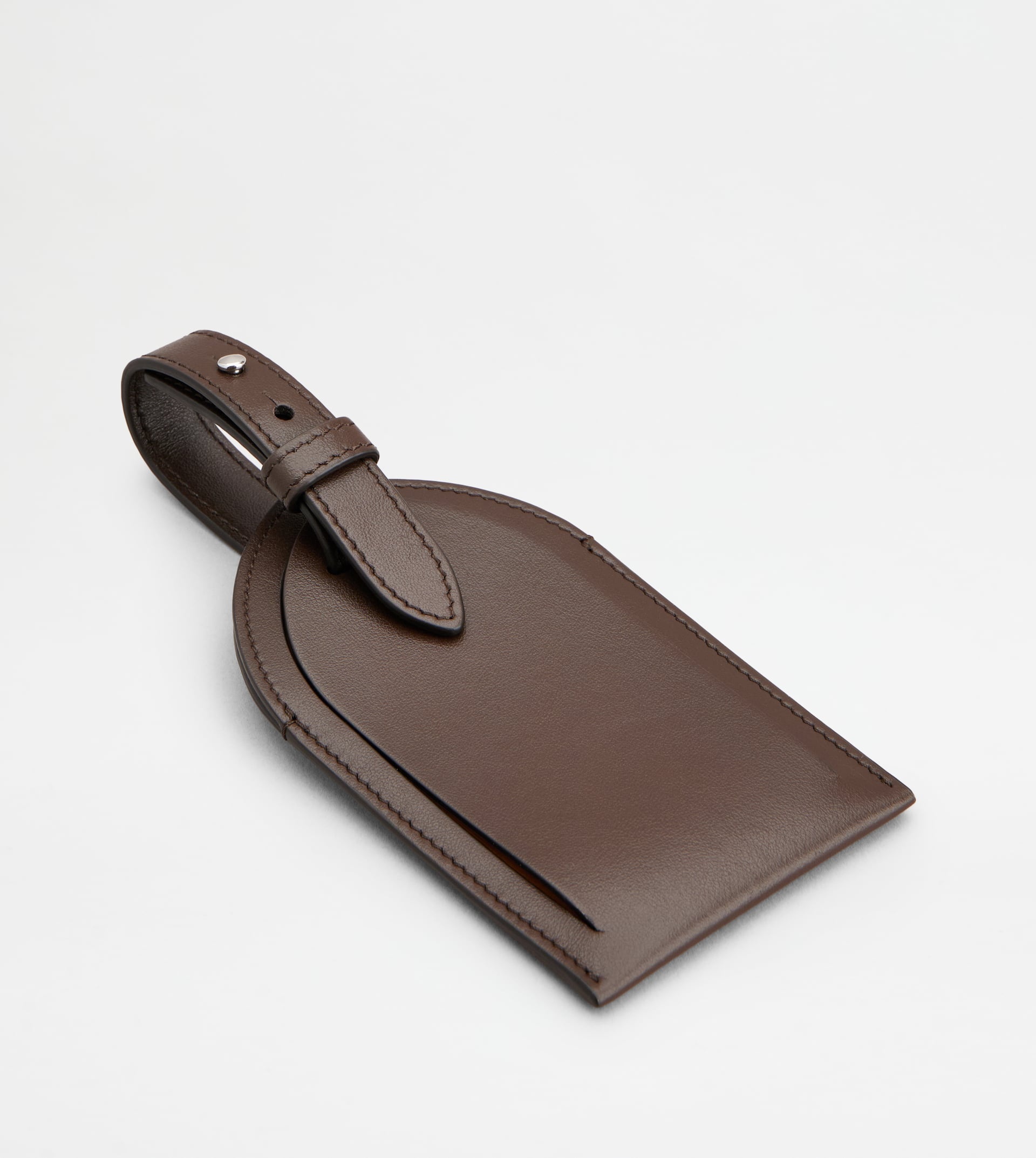 ADDRESS TAG IN LEATHER - BROWN - 3
