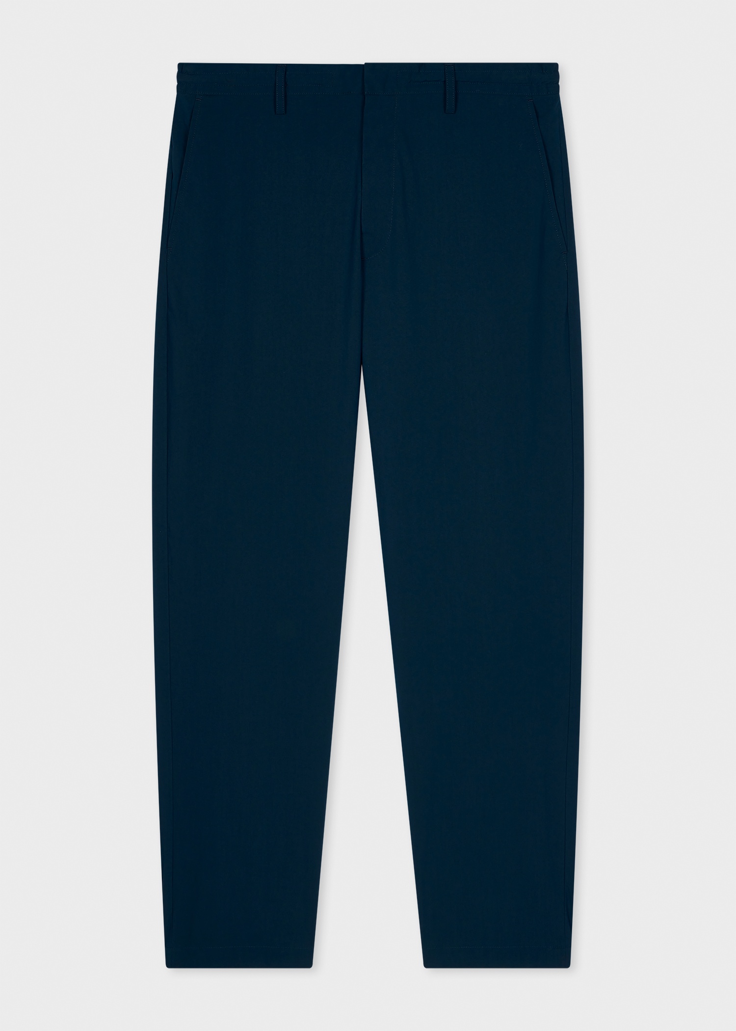 Navy Stretch Cotton-Blend Elasticated Waist Chinos - 1