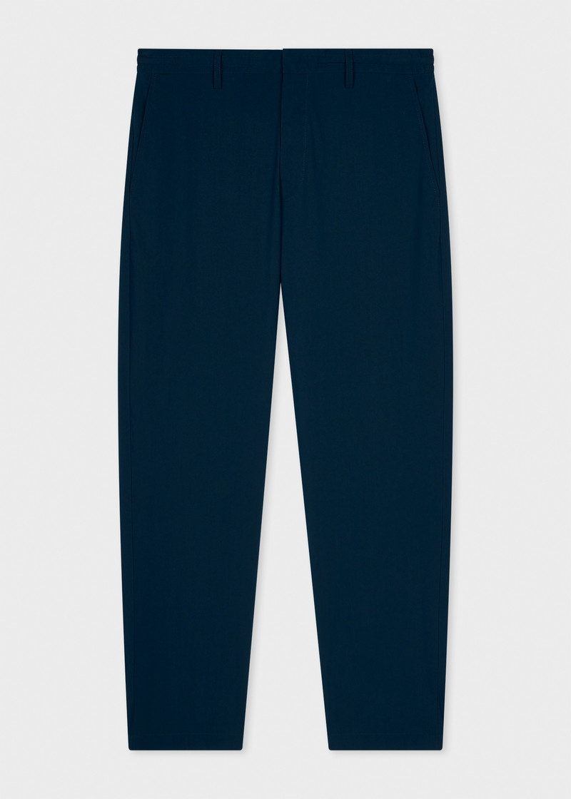 Navy Stretch Cotton-Blend Elasticated Waist Chinos 1