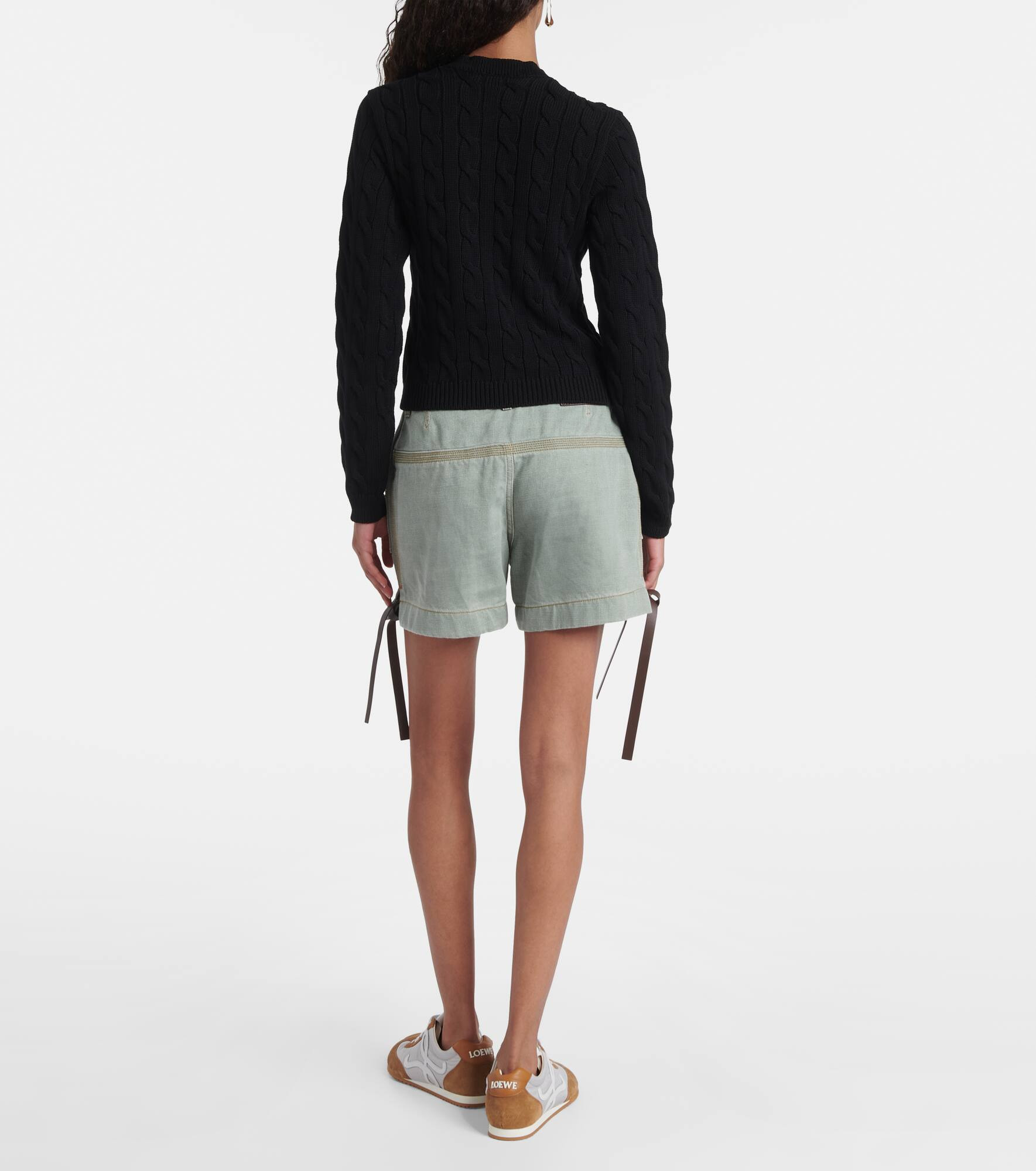 Anagram cable-knit cotton cardigan - 3