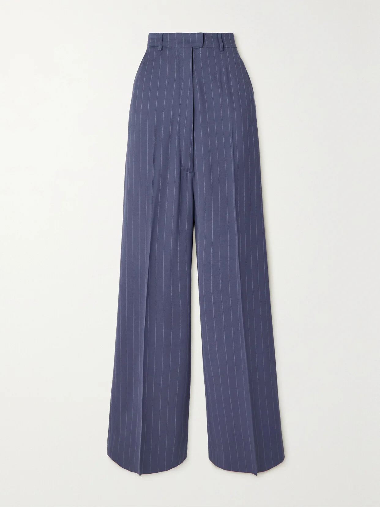 Pinstriped Woven Wide-leg Pants - 1