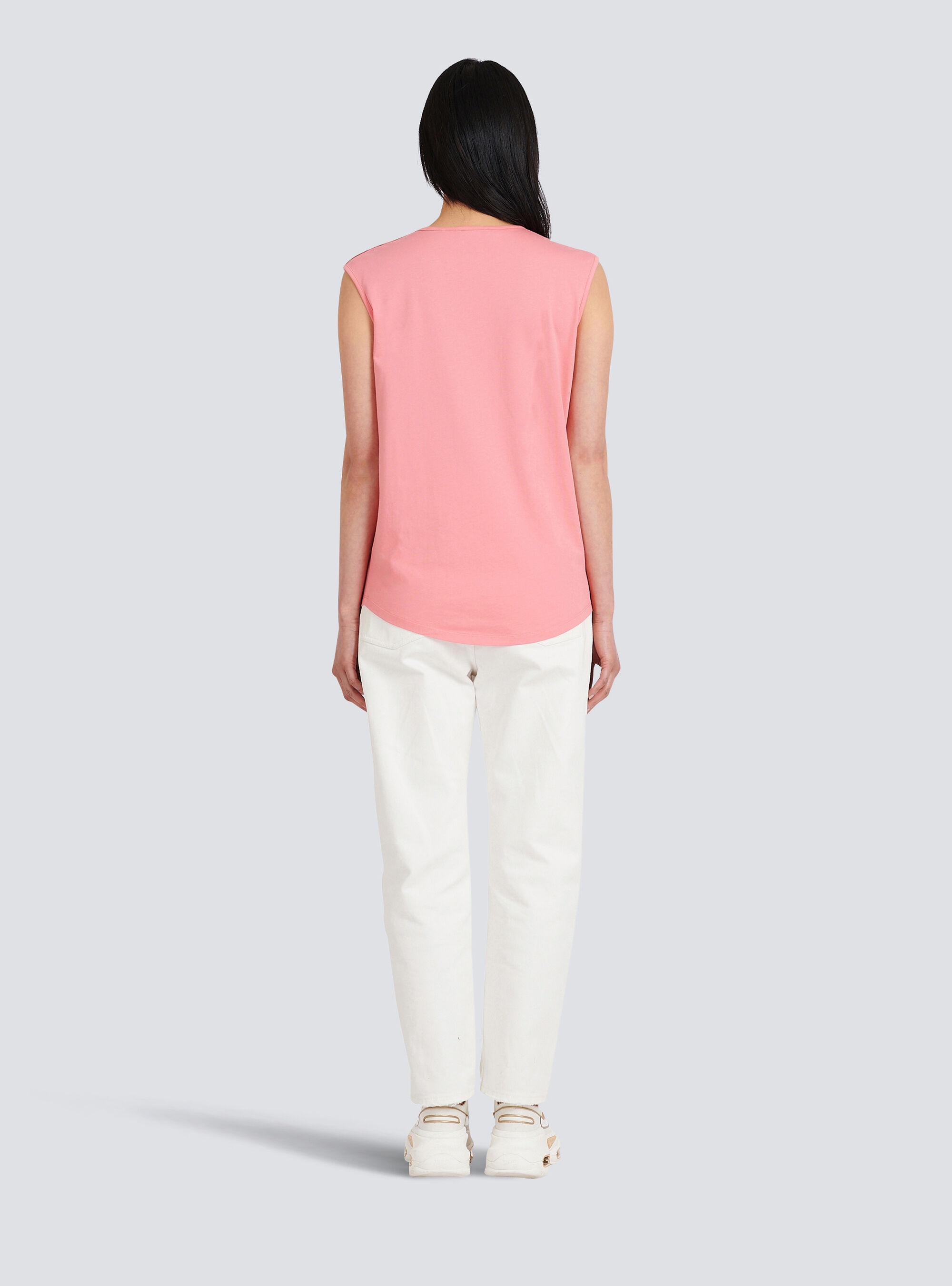 Eco-designed cotton T-shirt with Balmain logo print - 4