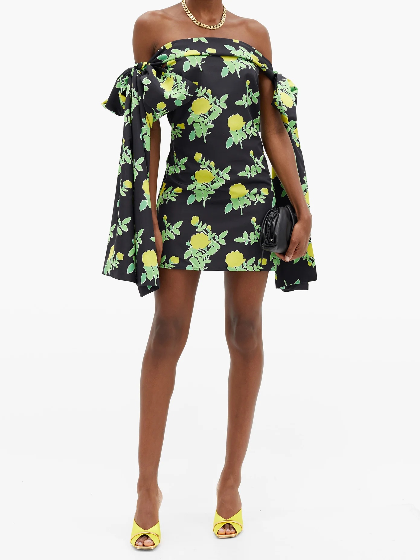 Timothy off-the-shoulder floral taffeta mini dress - 2