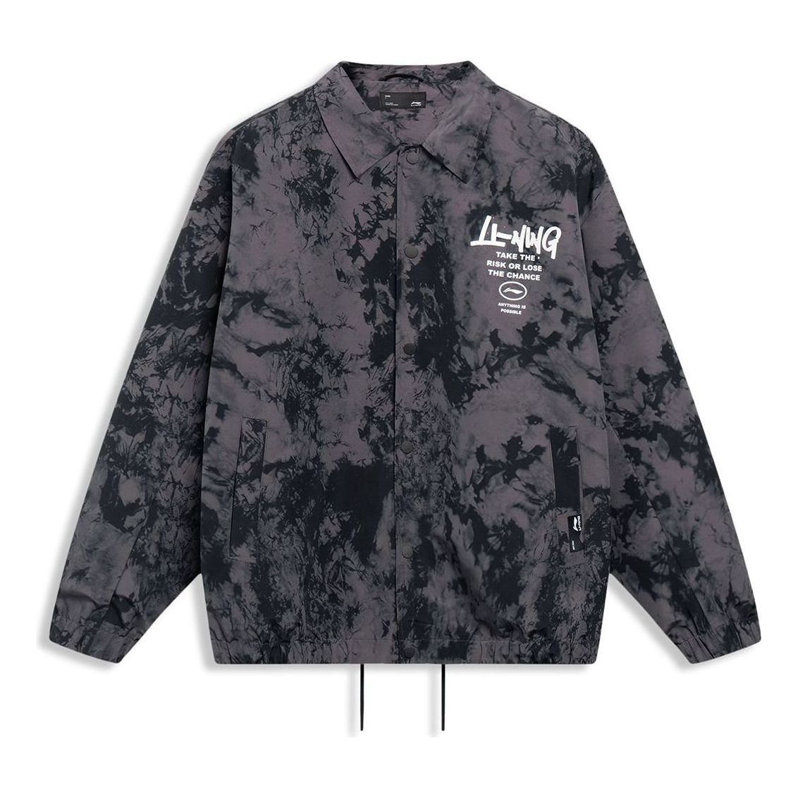 Li-Ning Graphic Tie-Dye Coach Jacket 'Grey Black' AJDT499-3 - 1