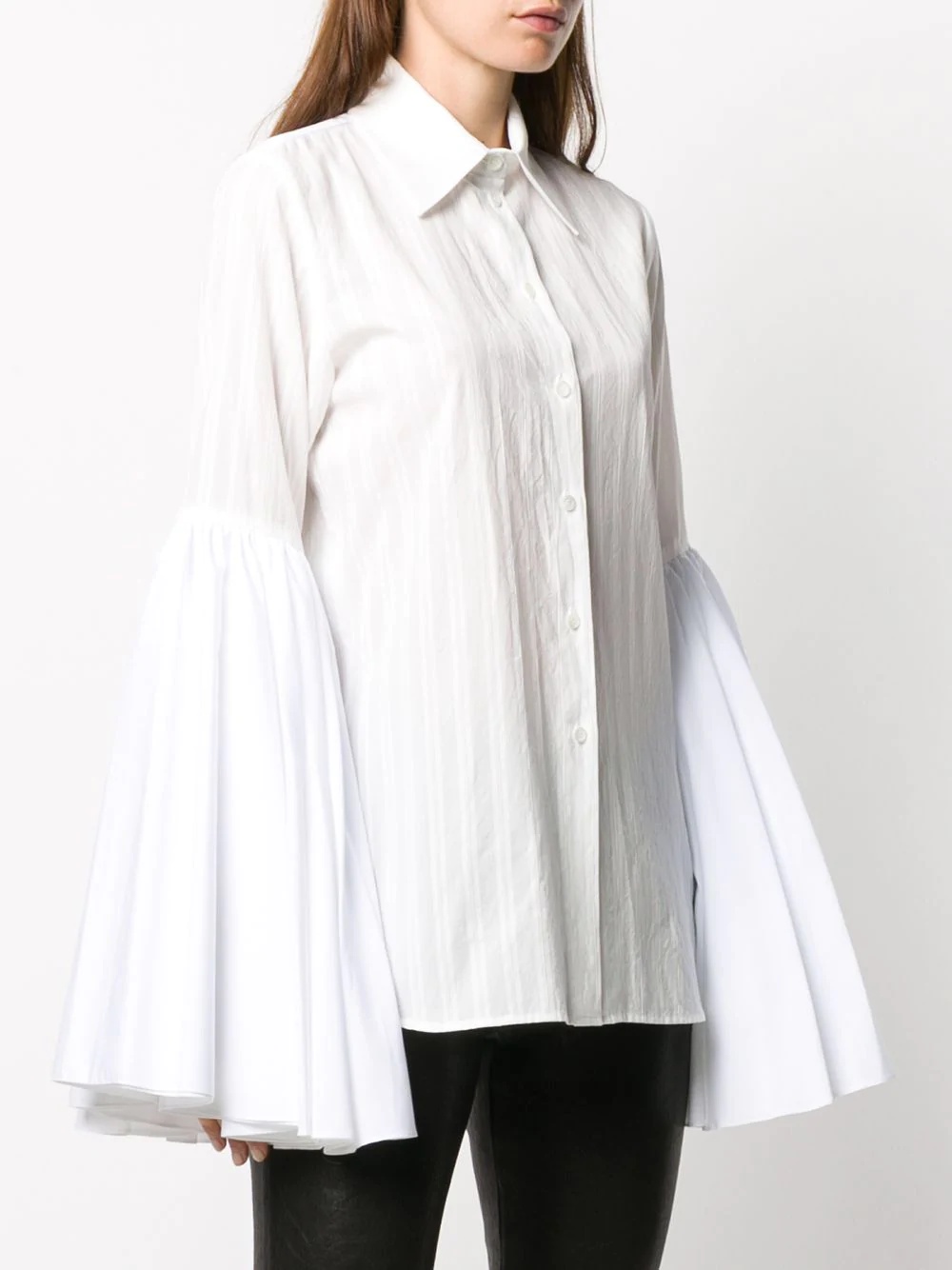 bell sleeve poplin shirt - 3