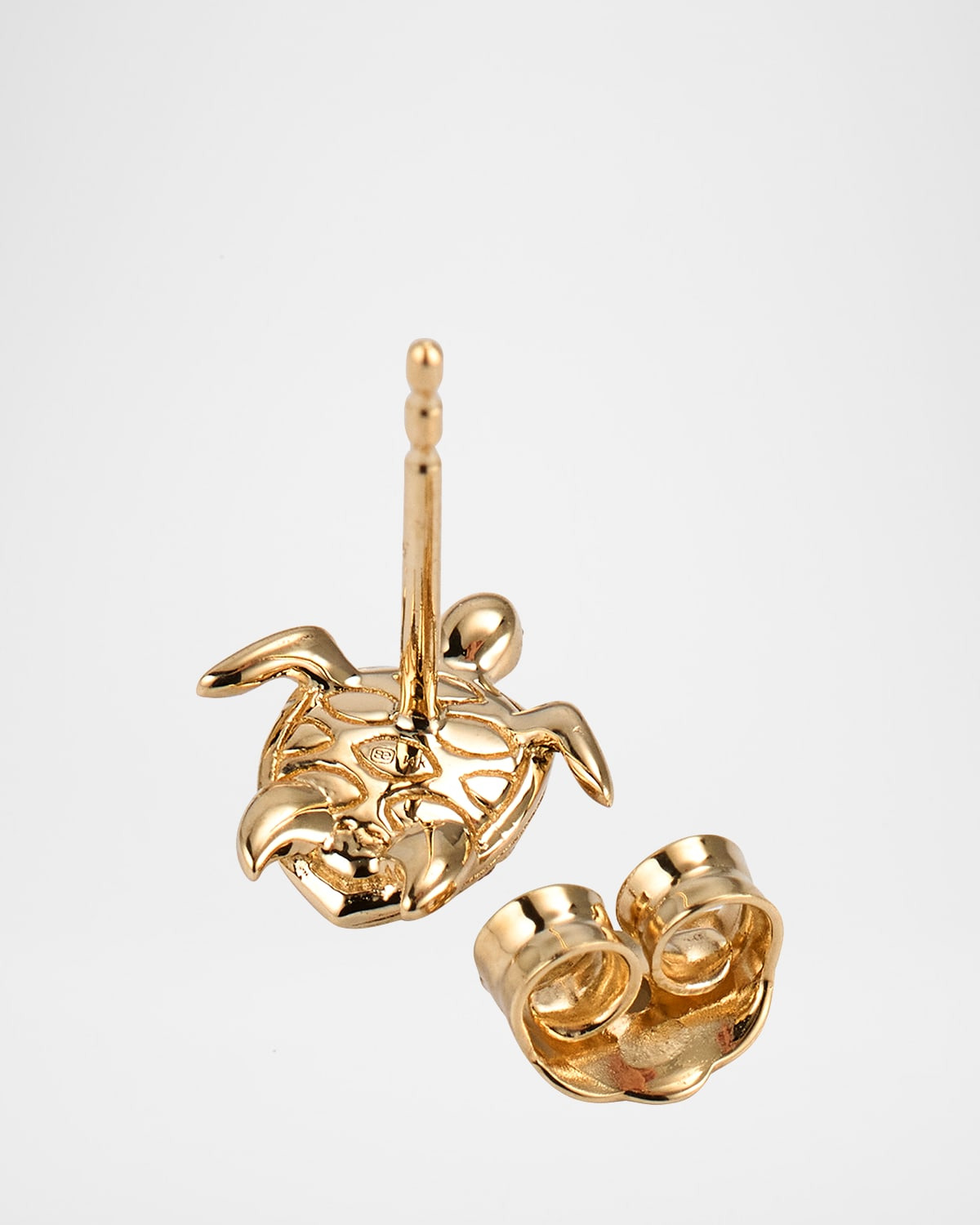 14K Turtle Earring with Marquise Eye Shell, Single - 4