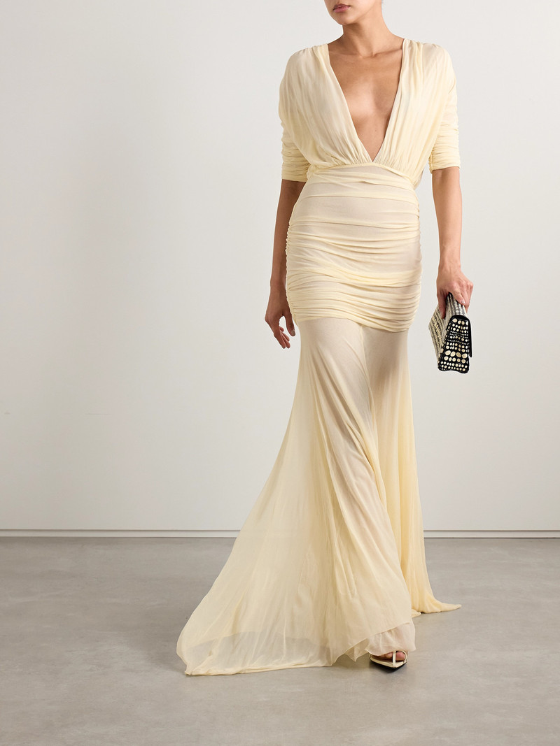 TOVE Devi Draped Gathered Jersey Maxi Dress outlook