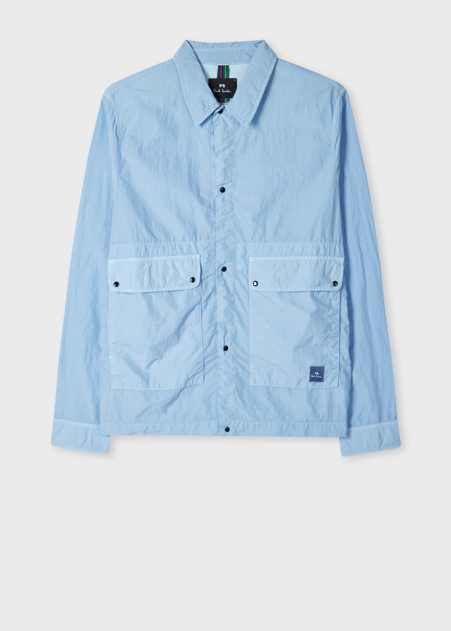 Sky Blue Garment Dye Nylon Shirt Jacket - 1