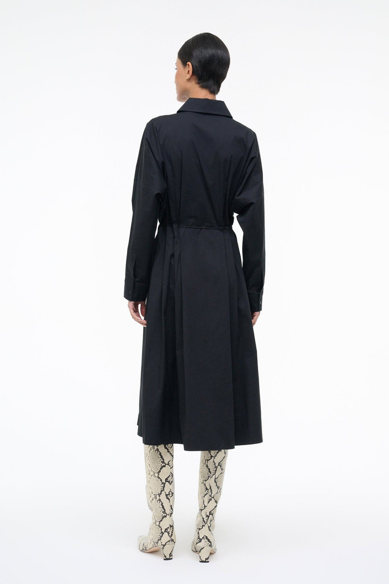 STAUD CHI MIDI DRESS BLACK 3