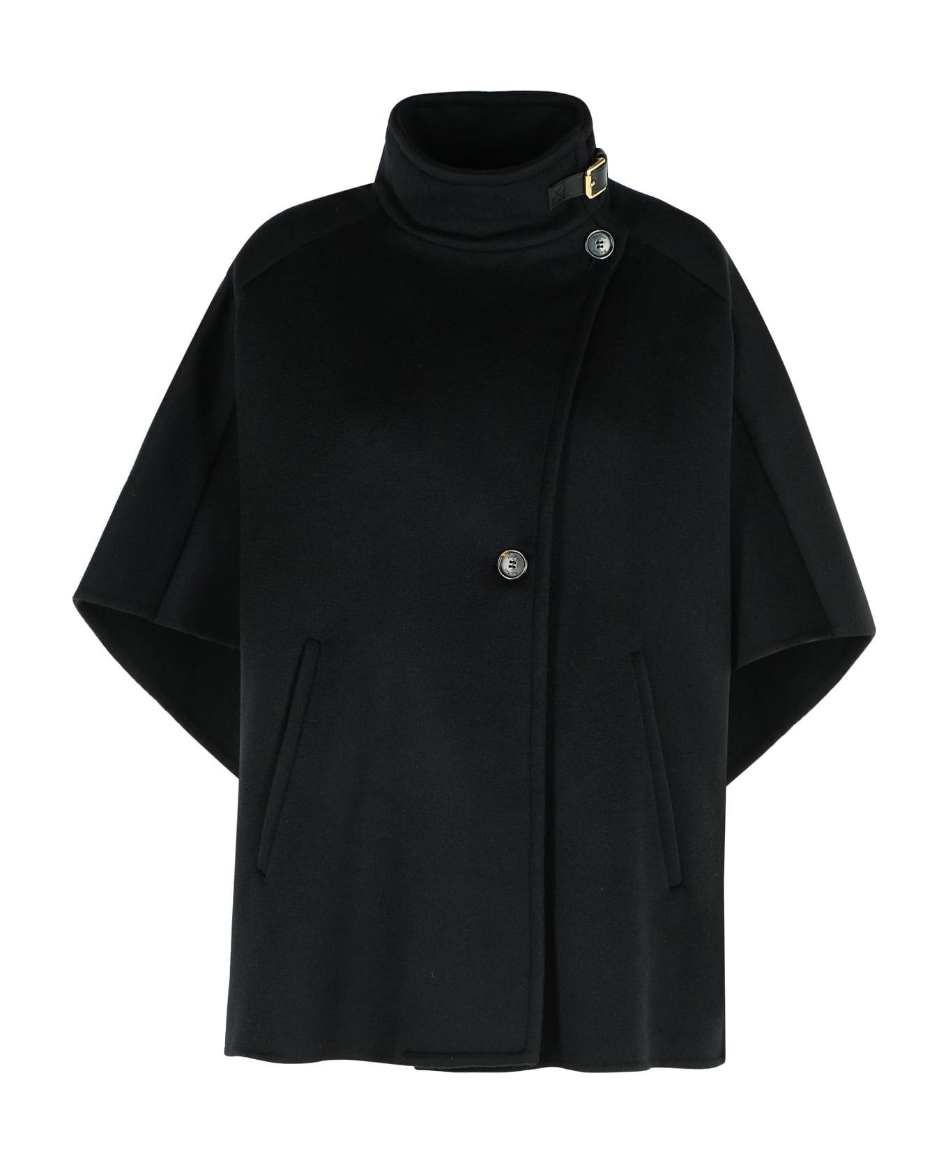 'derrik' Black Cashmere Cape - 1