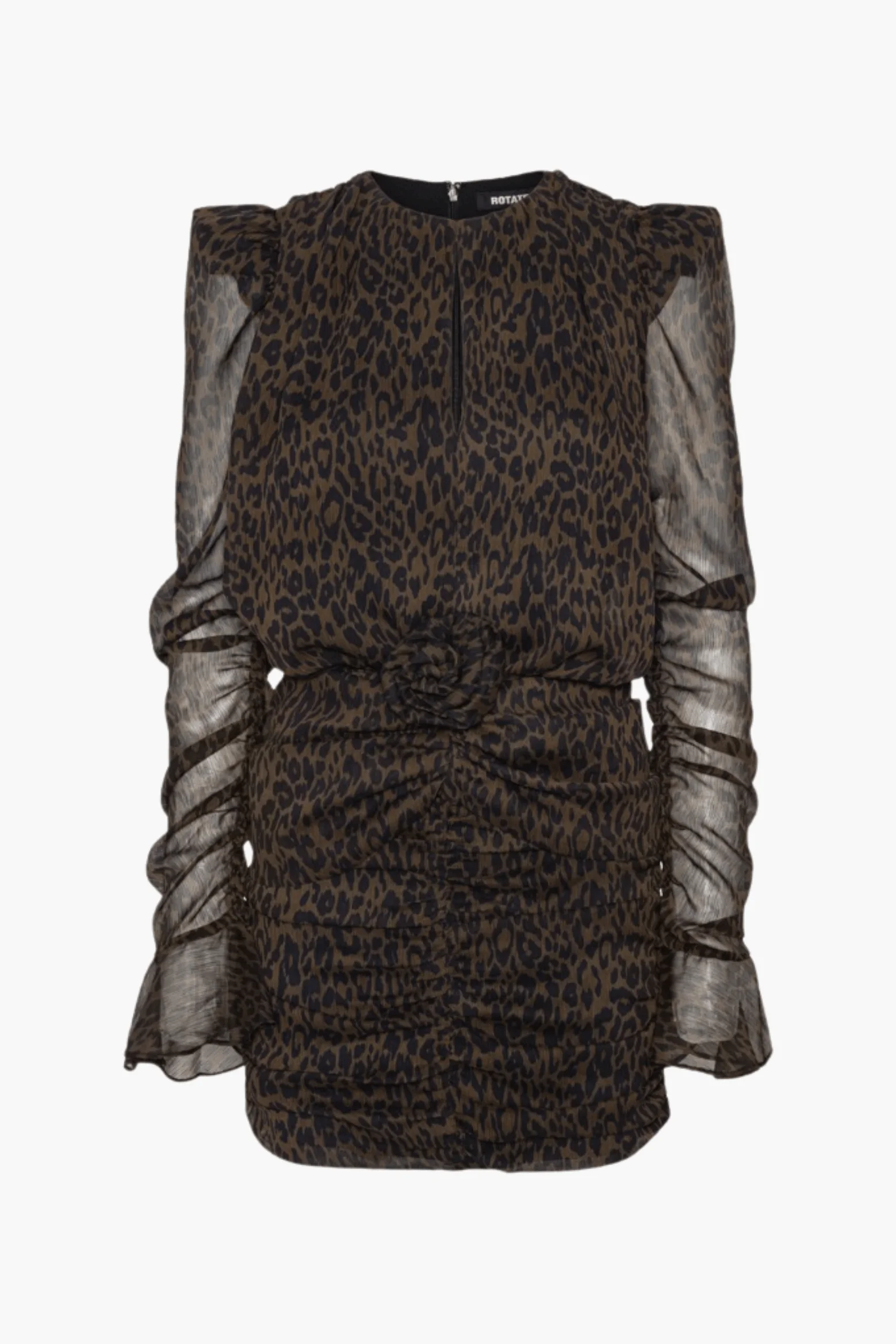 RUCHED FLOWER MINI DRESS - 1