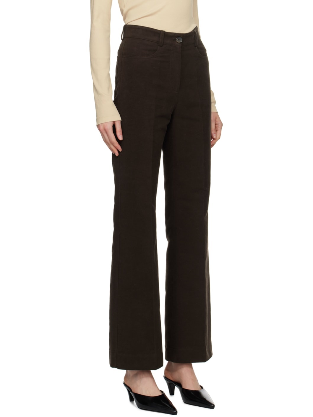Brown Flared Trousers - 2