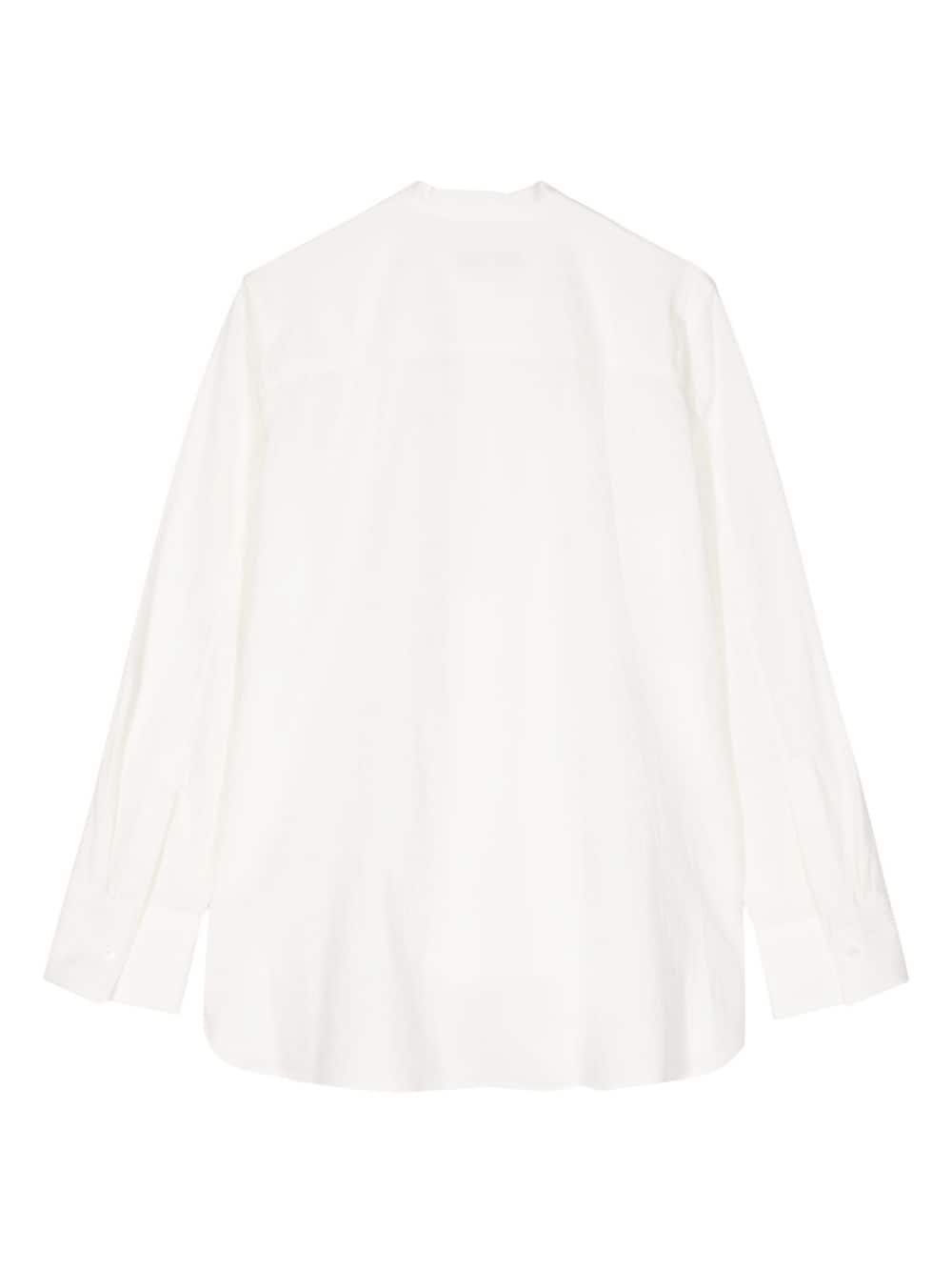 collarless cotton shirt - 2
