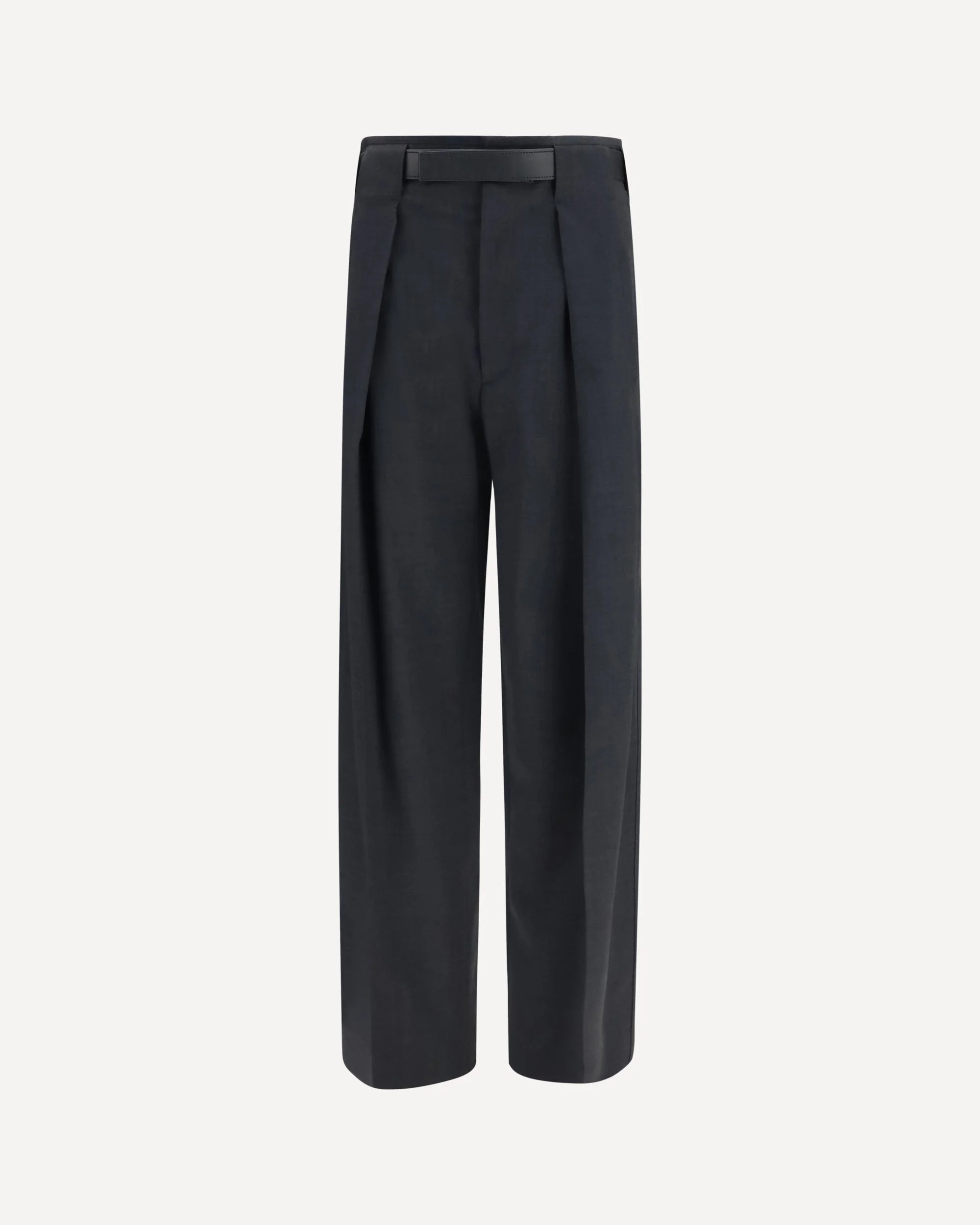 Ronda wool Pants with leather belt - 1