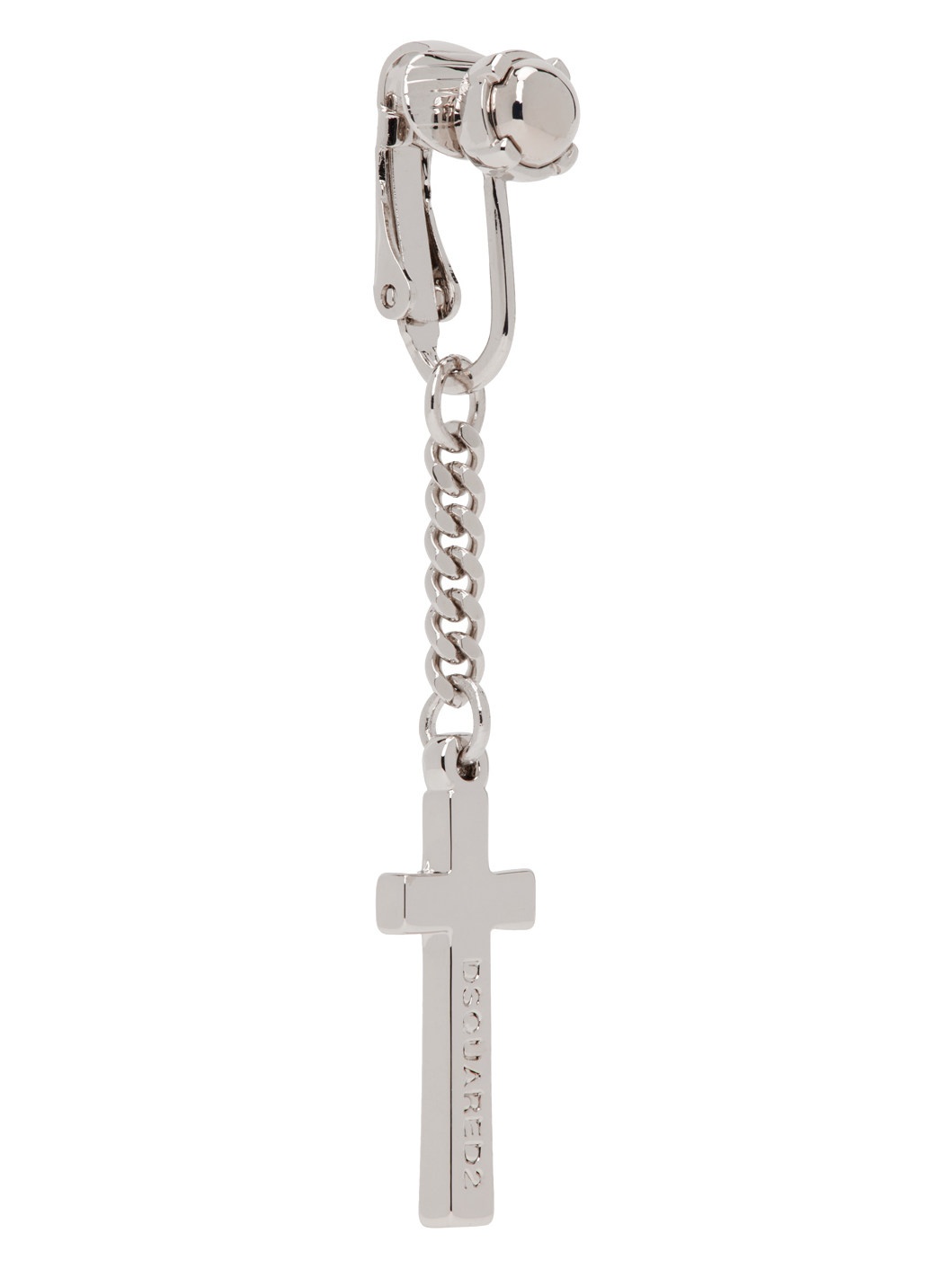 Silver Jesus Single Earring - 2