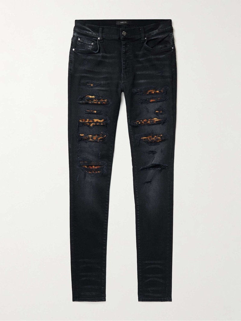Thrasher Skinny-Fit Distressed Panelled Jeans 1