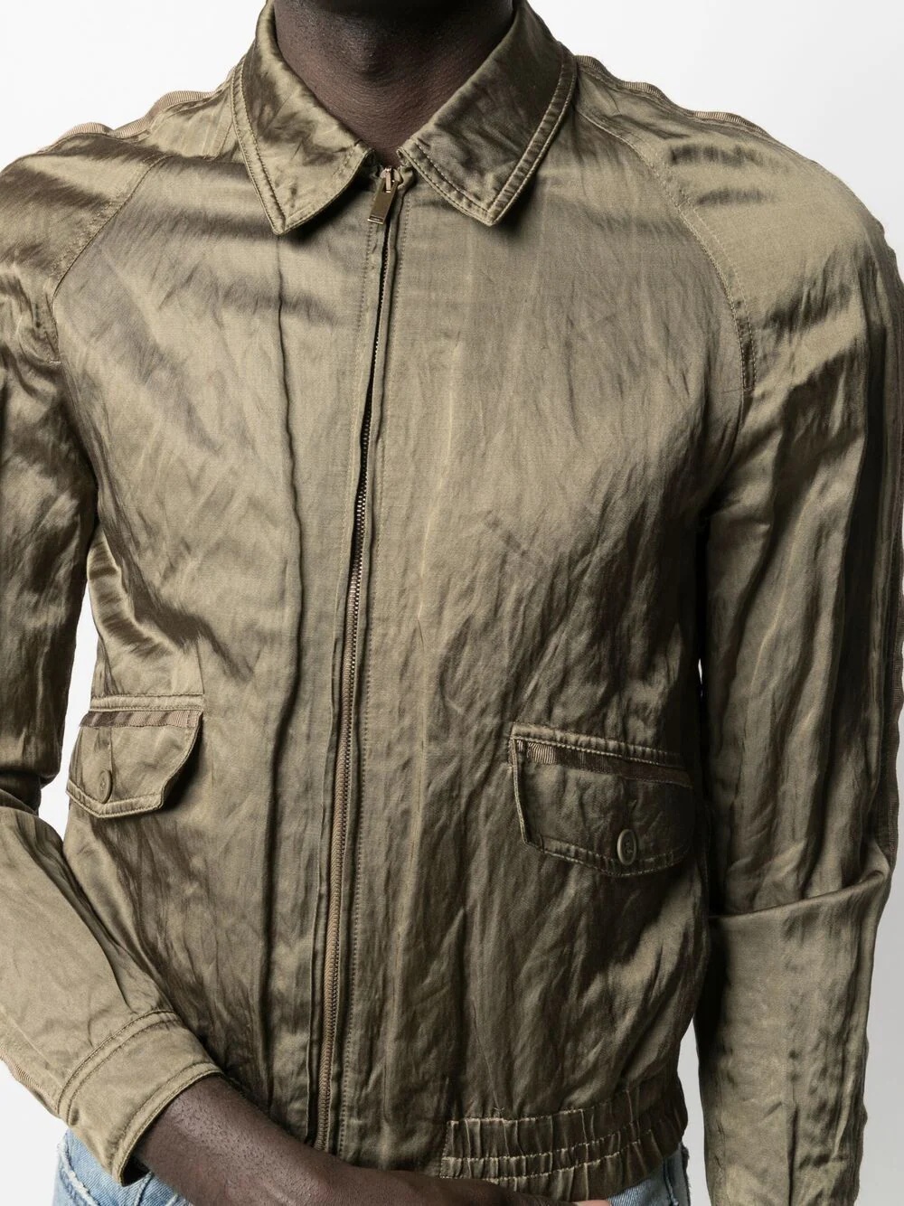 long-sleeve satin jacket - 5