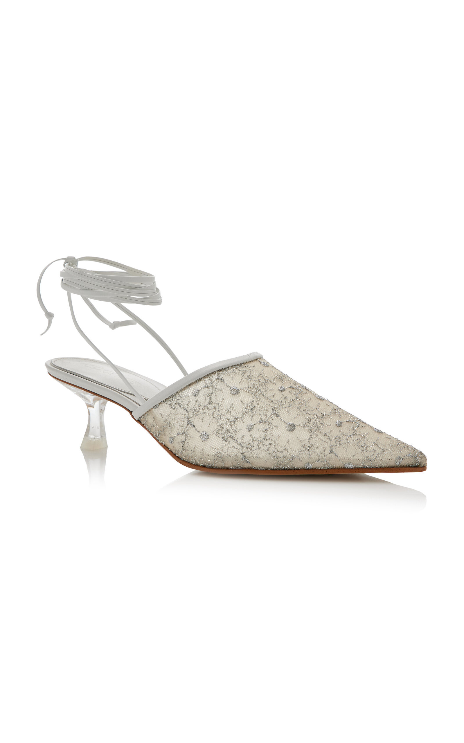 Exclusive Riviera Bit Convertible Floral-Mesh Mules silver - 4
