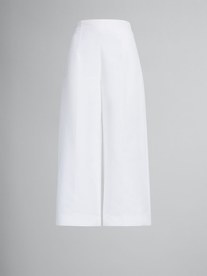 WHITE CADY CROPPED TROUSERS 1
