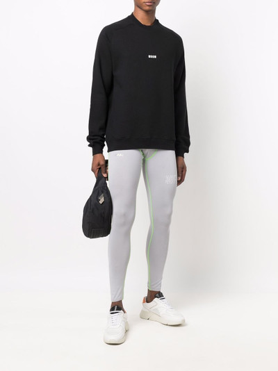 MSGM logo-print stitched leggings outlook