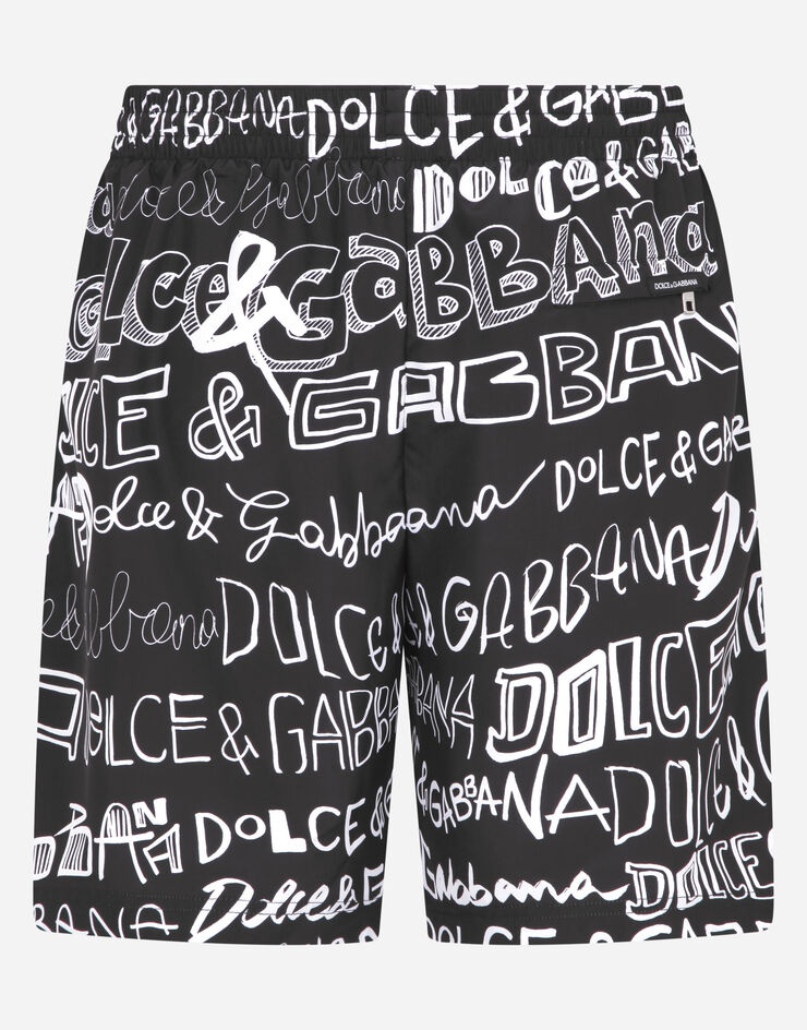 Mid-length swim trunks with all-over Dolce&Gabbana print - 3