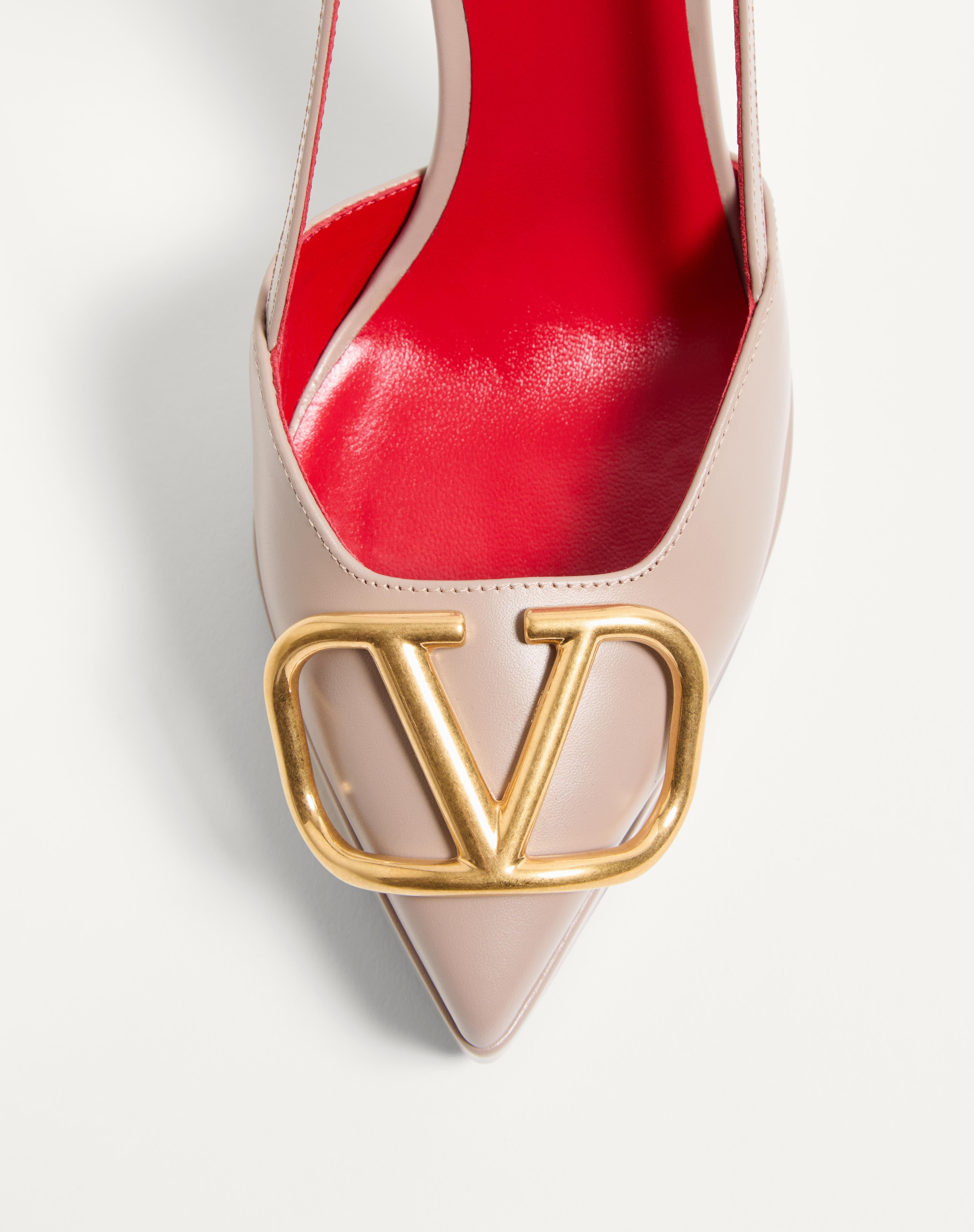 VLOGO SIGNATURE CALFSKIN SLINGBACK PLATFORM PUMP 120MM - 6
