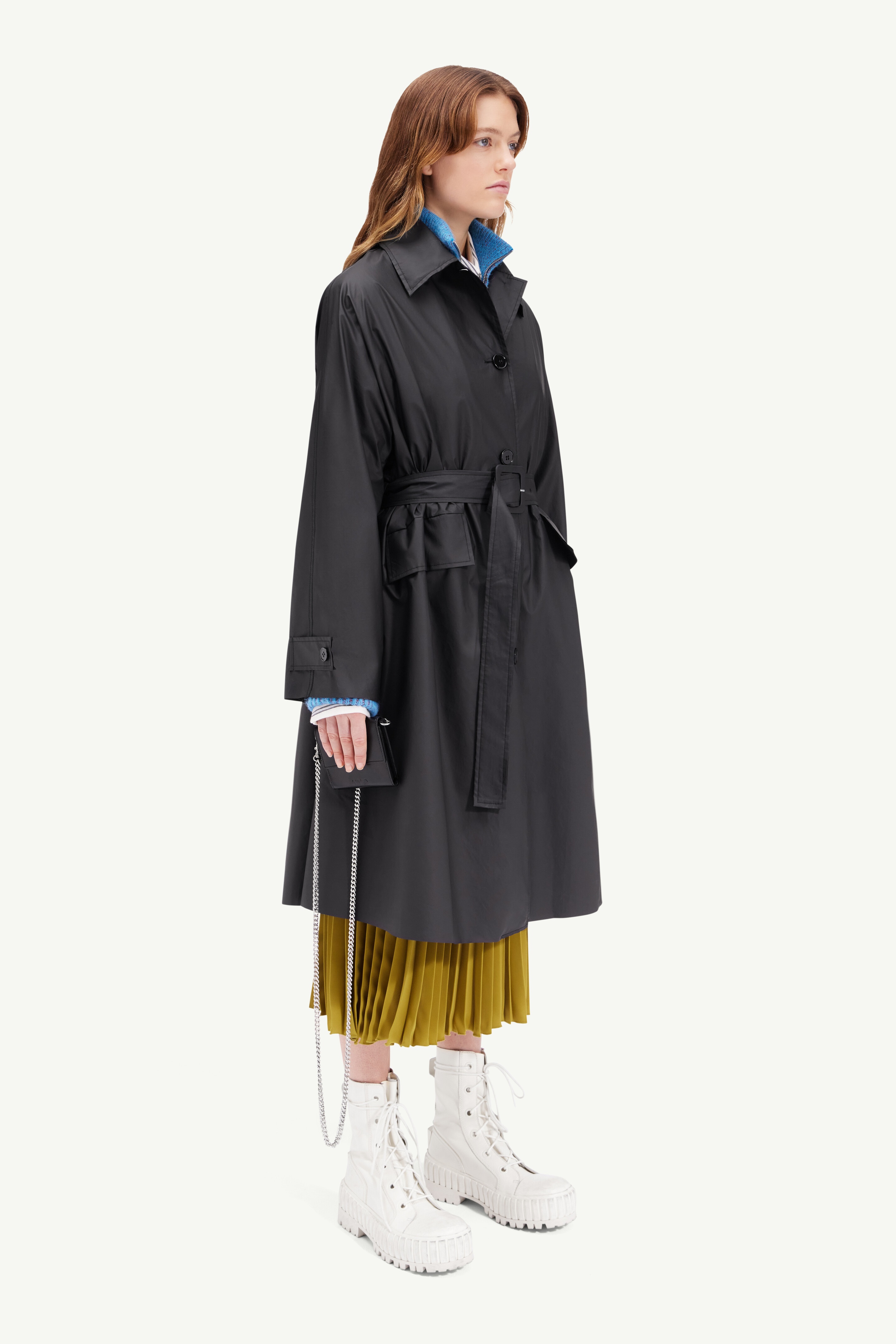 Maison Margiela Black Coated Trench Coat